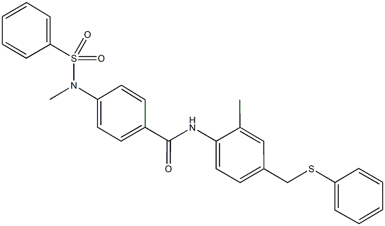 N-{2-methyl-4-[(phenylsulfanyl)methyl]phenyl}-4-[methyl(phenylsulfonyl)amino]benzamide Struktur