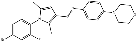 N-{[1-(4-bromo-2-fluorophenyl)-2,5-dimethyl-1H-pyrrol-3-yl]methylene}-N-[4-(4-morpholinyl)phenyl]amine Struktur