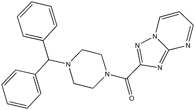 2-[(4-benzhydryl-1-piperazinyl)carbonyl][1,2,4]triazolo[1,5-a]pyrimidine Struktur