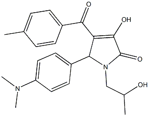 5-[4-(dimethylamino)phenyl]-3-hydroxy-1-(2-hydroxypropyl)-4-(4-methylbenzoyl)-1,5-dihydro-2H-pyrrol-2-one Struktur