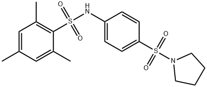 2,4,6-trimethyl-N-[4-(pyrrolidin-1-ylsulfonyl)phenyl]benzenesulfonamide Struktur