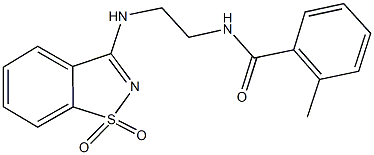 N-{2-[(1,1-dioxido-1,2-benzisothiazol-3-yl)amino]ethyl}-2-methylbenzamide Struktur