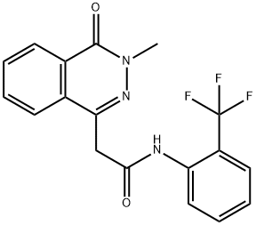 2-(3-methyl-4-oxo-3,4-dihydro-1-phthalazinyl)-N-[2-(trifluoromethyl)phenyl]acetamide Struktur