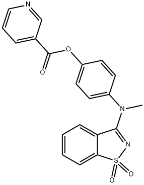 4-[(1,1-dioxido-1,2-benzisothiazol-3-yl)(methyl)amino]phenyl nicotinate Struktur