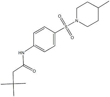 3,3-dimethyl-N-{4-[(4-methylpiperidin-1-yl)sulfonyl]phenyl}butanamide Struktur