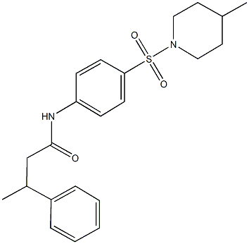 N-{4-[(4-methyl-1-piperidinyl)sulfonyl]phenyl}-3-phenylbutanamide Struktur