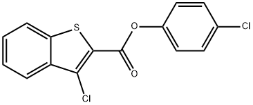 4-chlorophenyl 3-chloro-1-benzothiophene-2-carboxylate Struktur