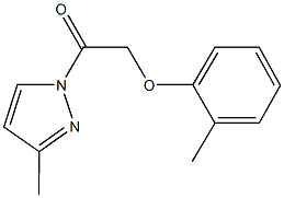 3-methyl-1-[(2-methylphenoxy)acetyl]-1H-pyrazole Struktur