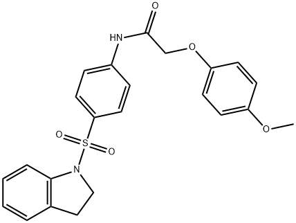 N-[4-(2,3-dihydro-1H-indol-1-ylsulfonyl)phenyl]-2-(4-methoxyphenoxy)acetamide Struktur