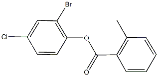 2-bromo-4-chlorophenyl 2-methylbenzoate Struktur