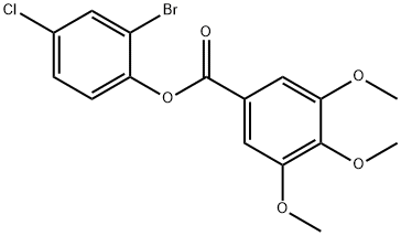 2-bromo-4-chlorophenyl 3,4,5-trimethoxybenzoate Struktur