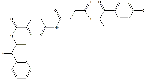 1-methyl-2-oxo-2-phenylethyl 4-({4-[2-(4-chlorophenyl)-1-methyl-2-oxoethoxy]-4-oxobutanoyl}amino)benzoate Struktur