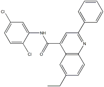 N-(2,5-dichlorophenyl)-6-ethyl-2-phenyl-4-quinolinecarboxamide Struktur