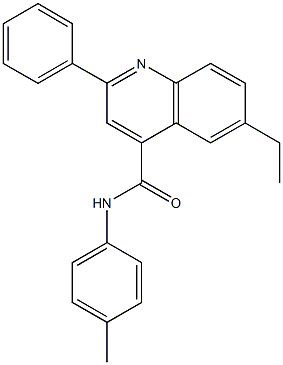 6-ethyl-N-(4-methylphenyl)-2-phenyl-4-quinolinecarboxamide Struktur