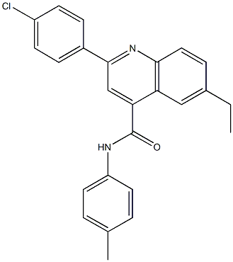 2-(4-chlorophenyl)-6-ethyl-N-(4-methylphenyl)-4-quinolinecarboxamide Struktur