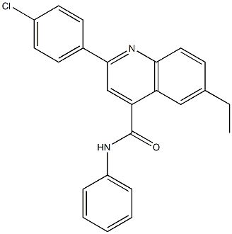 2-(4-chlorophenyl)-6-ethyl-N-phenyl-4-quinolinecarboxamide Struktur