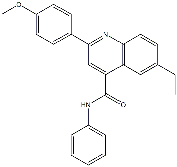 6-ethyl-2-(4-methoxyphenyl)-N-phenyl-4-quinolinecarboxamide Struktur