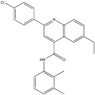 2-(4-chlorophenyl)-N-(2,3-dimethylphenyl)-6-ethyl-4-quinolinecarboxamide Struktur