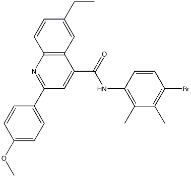 N-(4-bromo-2,3-dimethylphenyl)-6-ethyl-2-(4-methoxyphenyl)-4-quinolinecarboxamide Struktur