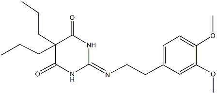 2-{[2-(3,4-dimethoxyphenyl)ethyl]imino}-5,5-dipropyldihydro-4,6(1H,5H)-pyrimidinedione Struktur