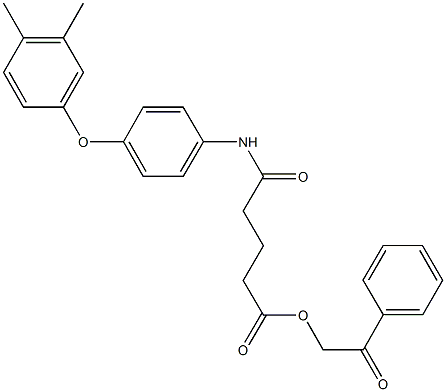 2-oxo-2-phenylethyl 5-[4-(3,4-dimethylphenoxy)anilino]-5-oxopentanoate Struktur