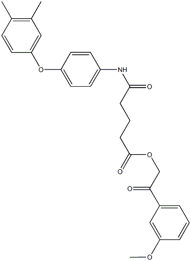 2-(3-methoxyphenyl)-2-oxoethyl 5-[4-(3,4-dimethylphenoxy)anilino]-5-oxopentanoate Struktur