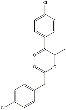 2-(4-chlorophenyl)-1-methyl-2-oxoethyl (4-chlorophenyl)acetate Struktur