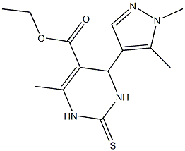 ethyl 4-(1,5-dimethyl-1H-pyrazol-4-yl)-6-methyl-2-thioxo-1,2,3,4-tetrahydro-5-pyrimidinecarboxylate Struktur