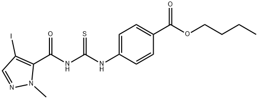 butyl 4-[({[(4-iodo-1-methyl-1H-pyrazol-5-yl)carbonyl]amino}carbothioyl)amino]benzoate Struktur