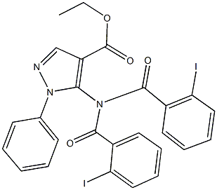 ethyl 5-[bis(2-iodobenzoyl)amino]-1-phenyl-1H-pyrazole-4-carboxylate Struktur