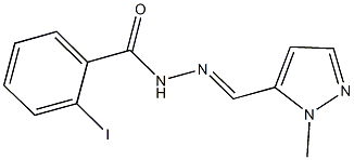 2-iodo-N'-[(1-methyl-1H-pyrazol-5-yl)methylene]benzohydrazide Struktur