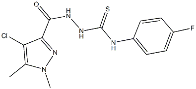 2-[(4-chloro-1,5-dimethyl-1H-pyrazol-3-yl)carbonyl]-N-(4-fluorophenyl)hydrazinecarbothioamide Struktur