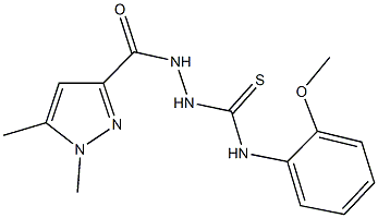 2-[(1,5-dimethyl-1H-pyrazol-3-yl)carbonyl]-N-(2-methoxyphenyl)hydrazinecarbothioamide Struktur