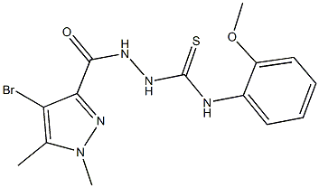 2-[(4-bromo-1,5-dimethyl-1H-pyrazol-3-yl)carbonyl]-N-(2-methoxyphenyl)hydrazinecarbothioamide Struktur