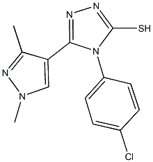 4-(4-chlorophenyl)-5-(1,3-dimethyl-1H-pyrazol-4-yl)-4H-1,2,4-triazole-3-thiol Struktur