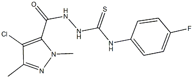 2-[(4-chloro-1,3-dimethyl-1H-pyrazol-5-yl)carbonyl]-N-(4-fluorophenyl)hydrazinecarbothioamide Struktur