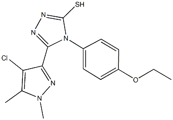 5-(4-chloro-1,5-dimethyl-1H-pyrazol-3-yl)-4-(4-ethoxyphenyl)-4H-1,2,4-triazole-3-thiol Struktur