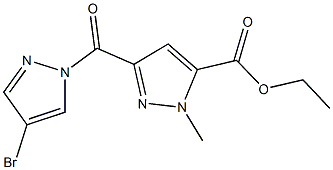 ethyl 3-[(4-bromo-1H-pyrazol-1-yl)carbonyl]-1-methyl-1H-pyrazole-5-carboxylate Struktur