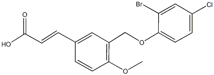 3-{3-[(2-bromo-4-chlorophenoxy)methyl]-4-methoxyphenyl}acrylic acid Struktur