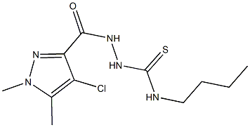 N-butyl-2-[(4-chloro-1,5-dimethyl-1H-pyrazol-3-yl)carbonyl]hydrazinecarbothioamide Struktur