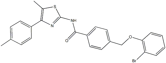 4-[(2-bromophenoxy)methyl]-N-[5-methyl-4-(4-methylphenyl)-1,3-thiazol-2-yl]benzamide Struktur