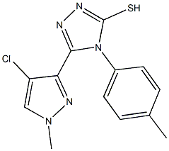 5-(4-chloro-1-methyl-1H-pyrazol-3-yl)-4-(4-methylphenyl)-4H-1,2,4-triazole-3-thiol Struktur