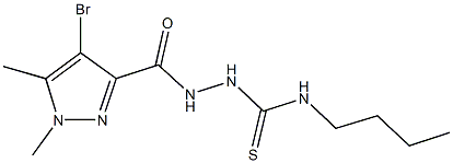 2-[(4-bromo-1,5-dimethyl-1H-pyrazol-3-yl)carbonyl]-N-butylhydrazinecarbothioamide Struktur