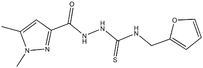 2-[(1,5-dimethyl-1H-pyrazol-3-yl)carbonyl]-N-(2-furylmethyl)hydrazinecarbothioamide Struktur