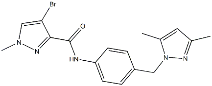 4-bromo-N-{4-[(3,5-dimethyl-1H-pyrazol-1-yl)methyl]phenyl}-1-methyl-1H-pyrazole-3-carboxamide Struktur