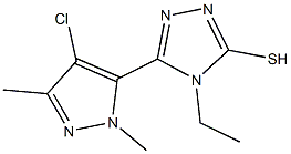 5-(4-chloro-1,3-dimethyl-1H-pyrazol-5-yl)-4-ethyl-4H-1,2,4-triazole-3-thiol Struktur