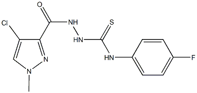 2-[(4-chloro-1-methyl-1H-pyrazol-3-yl)carbonyl]-N-(4-fluorophenyl)hydrazinecarbothioamide Struktur