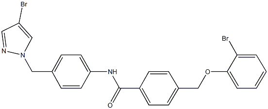 4-[(2-bromophenoxy)methyl]-N-{4-[(4-bromo-1H-pyrazol-1-yl)methyl]phenyl}benzamide Struktur