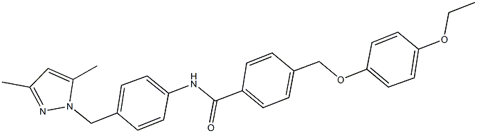 N-{4-[(3,5-dimethyl-1H-pyrazol-1-yl)methyl]phenyl}-4-[(4-ethoxyphenoxy)methyl]benzamide Struktur