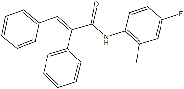 N-(4-fluoro-2-methylphenyl)-2,3-diphenylacrylamide Struktur